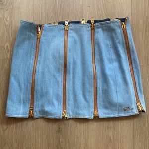 Reversible Denim mini skirt